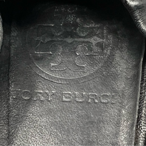 Tory Burch Black Flats with Gold Logo - Picture 8 of 8